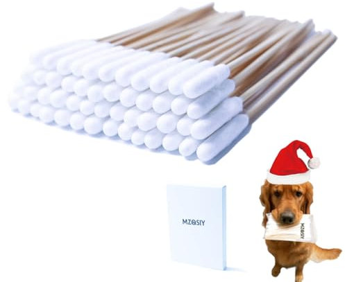 50 Stück Pet Dog Ear Cleaner Bamboo Cotton Buds 15.5cm verbesserter Langer Stock, Wachsentferner, juckende Ohren, Reinigungstupfer zur Reinigung von Tieren, Infektionen（50 Stück）