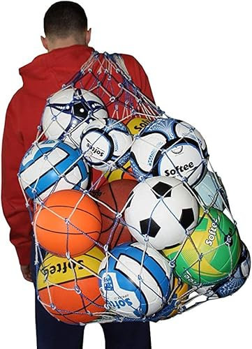 Saraoriginalshop Sacca in Rete Porta Palloni 1 Metro Capienza max 10 Palloni Rete per Palle da Calcio Basket Rugby Pallavolo Pallamano Organizer Trasportabile