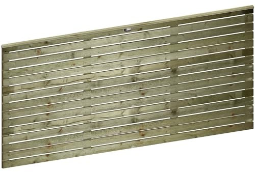 Roma Single 6x3ft (W: 6ft x H: 3ft) Modern Horizontal Slatted Capped Trellis Venetian Style Privacy Garden Panel Fence Topper/Wall Art/Pergola/Divider Width 1828mm x Height: 916mm