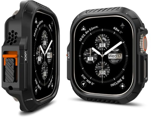 Spigen Lock Fit Case Compatible with Apple Watch Ultra 3/2/1 49mm- Black