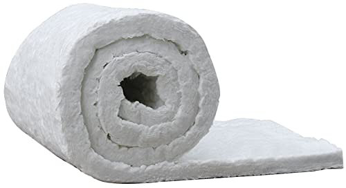 Fellie Ceramic Fibre Blanket Insulation, High Temp Fire Protection for Kilns, Furnaces, Pizza Ovens, Fire Bricks, 1610x1000x25mm, 96kg/m³, White