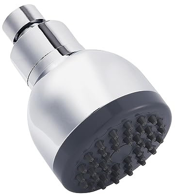 Katezon Pomme de douche haute pression, 7,6 cm, anti-obstruction et anti-fuite, avec rotule pivotante réglable en laiton (chromé)