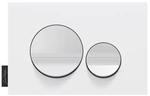 Jacob Delafon - Plaque de Commande WC Suspendu - Compatible bâtis-support Jacob Delafon - Touches Rondes - Plaque Blanc Mat, Touches Blanches - E20859-CP-MTC