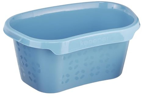 keeeper Bac à Linge avec Support pour les hanches, 30,5 l, 57,5 x 38,2 x 26,5 cm, Tilda Eco Line, Bleu (Eco Sky Blue)