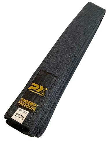 TEKKA BUDO Sangle noire de qualité supérieure - Largeur : 5 cm - Largeur : 330 cm - En coton épais - Ceinture noire - Pour karaté, judo, taekwondo, arts martiaux