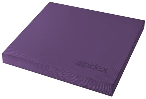 ALPIDEX Balance Pad 40x34x5 cm Balancekissen Violett inkl. 3 Fitnessbänder Stabilität Koordination Verbessertes Gleichgewicht Kissen Rutschfest Wackelkissen Balancegerät Gleichgewichtstrainer