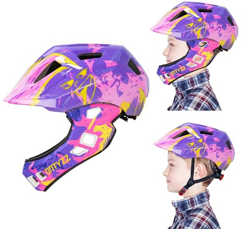 ONTYZZ Kids Bicycle Helmet - Lightweight Toddler Mountain Full Bike Safety Helmet for Skating, Cycling, Scooter - Adjustable, Pink and Purple