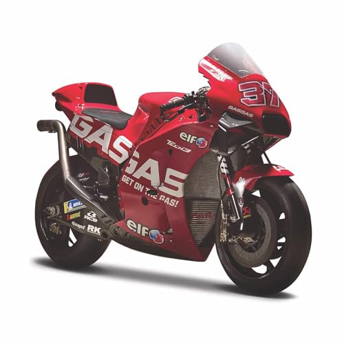 Maisto MOTORBIKE 2023 GASGAS FACTORY TECH3 (#37 FERNANDEZ) -1:18 Scale - Incredibly Detailed Die-Cast Replica Collectible Motorcycle Model, Multiple Colours