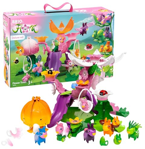BRIO Flora - 36242 Flower City Deluxe Set | Lekset för fantasifullt nöje för flickor och pojkar från 3 år och uppåt - underbar gåva - kompatibel med järnvägar