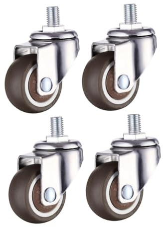 Alipis 4 pièces Lot de Roulettes Caoutchouc Pivotantes pour Chaise de Bureau et Meubles Roulement Silencieux et Résistant Remplacement à Vis Adaptées Sols Durs et Tapis