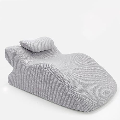 ARMAAN Cojín En Cuña Memory Foam, Almohada Ergonómica De Apoyo Lumbar, Cojíns Lectura Y Piernas, Cojín De Abrazo para Adultos para Dormir O Sentarse,Grey2-60x36x24cm