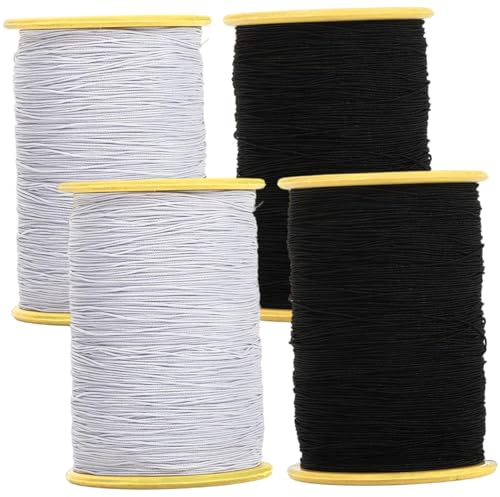 Elastisk, 4 st elastisk tråd för sömnad, 0,5 mm tjocklek stretchig sträng sladd robust sytråd för skjortor, smocking, pärlor, sammankomst