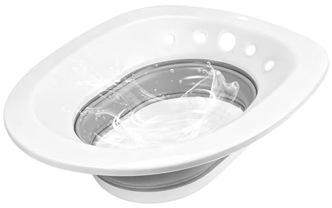 Bain de Siège Pliable pour Hémorroïdes, Parfait pour Femmes Enceintes et Soins Intimes, Design Suspendu avec Installation Facile et Matériaux Hygiéniques