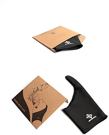 GAOMON EIN-Finger Handschuh - Frei Größe Antifouling Küstlerishe Zeichnen Lycra Handschuh für Grafiktablett Stift Display und Leuchttisch, Schwarze