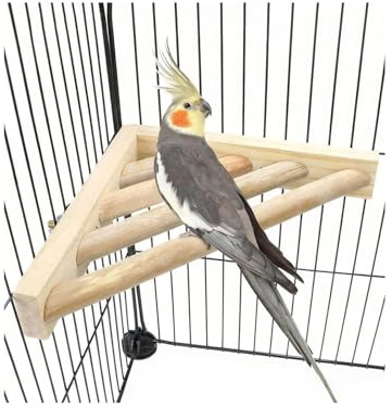 Litewoo Bird Perch Corner Platform Stand Shelf for Birds Budgie Parakeet Cockatiel Conure Cockatoo（Ladder）