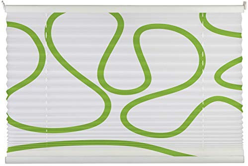 Plissee - Weiß - Grün - 60 x 130 cm - Klemmträger