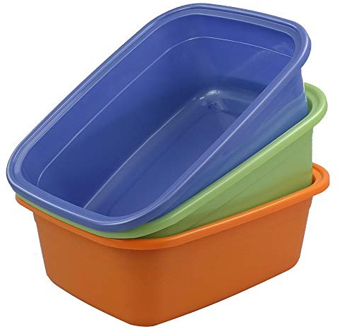 Callyne 18 Quart Large Plastic Dish Pans, Wash Basin, Set of 3