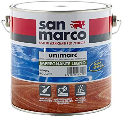 IMPREGNANTE LEGNO INODORE INTERN/ESTERN UNIMARC SAN MARCO COLORE BIANCO 0,75 L