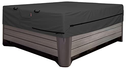 Porch Shield Housse carrée pour Jacuzzi – Housse de Protection Rigide imperméable pour Spa extérieur 215,9 x 215,9 cm, Noir
