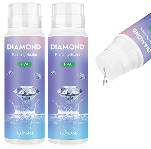 NAIMOER Colla per Pittura con Diamanti 240ml, Diamond Painting Kit Completo, Colla per Pittura Diamantata 5D con Punta in Spugna, Diamond Painting Accessori, Mantenere il Diamond Painting Scintillante