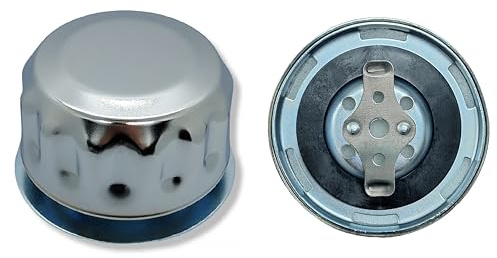 ÜREL Hydraulik Einfüll- und Belüftungsfilter aus Metall für Öl- und Kraftstofftanks Belüftungsdeckel (mit Flansch, Bajonettverschluss, Verchromt, Reißfeste Dichtung)