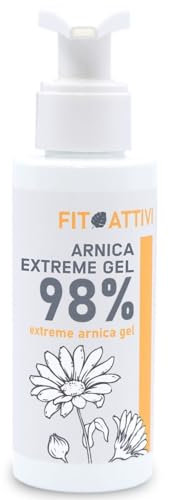 Gel Forte concentré d'Arnica 550 ml, Arnica pour chevaux à usage humain 98%, pommade d'Arnica Extrême avec Vitamine E, Menthe et Lavande, 100% Made in Italy - FITOATTIVI (100 ml)