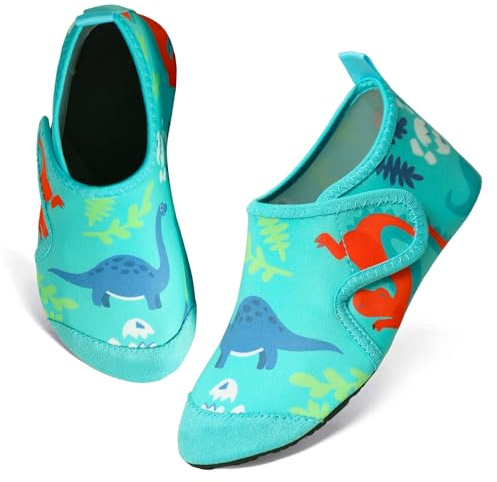 TMEOG Escarpines Niño Niña Zapatillas Agua Zapatos de Playa y Piscina Calcetines Natación de Antideslizante Calzado para el Agua Zapatos Descalzos para Niños 22-33EU