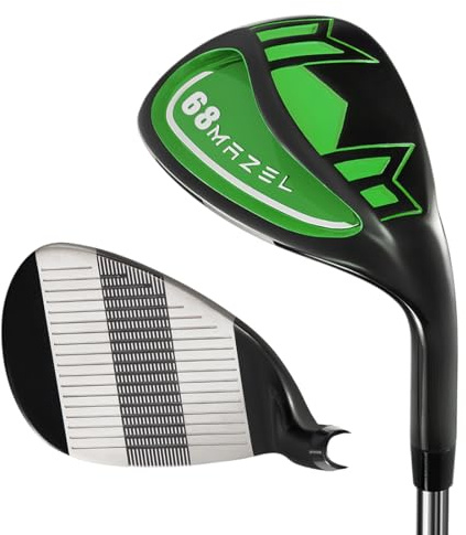 MAZEL Golf Lob Wedge 68, 70, 72 gradi, 89,7 cm, mano destra, CNC fresato faccia sabbia cuneo, picthing wedge (verde, 68 gradi)