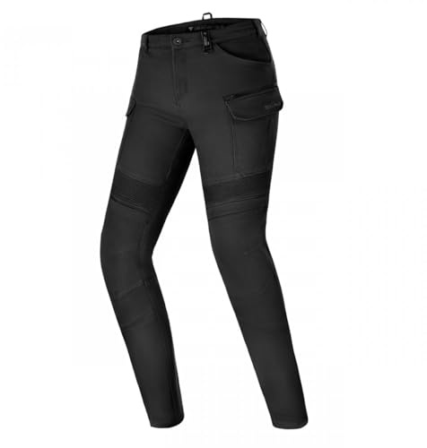 Shima Giro Pantaloni Moto Donna con Protezioni Airforce Protettori per Ginocchia Motos Abbigliamento Armatura Protezione Estivi Urbano Pantalone Invernale Protective Elastico (Donne, Nero, 26/30)