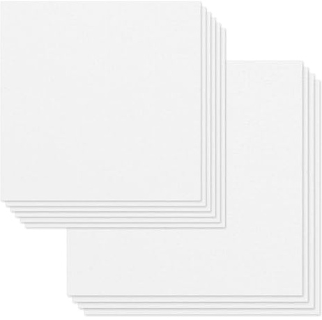 10Pcs White Cotton Fabric Embroidery Cloth - 6 Pcs 7.9 Inch & 4 Pcs 11.8 Inch for Cross Stitch, Flower Pot Decoration & Garment Craft