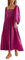 Achlibe Robe florale bohème à manches longues et col carré à volants pour femme, A-A-Rose Violet, L