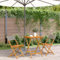 FENLAX 3-TLG. Bistro-Set Grau Poly Rattan und Massivholz Gartengarnitur Gartenmöbel Set Terrassetisch Balkonmöbel Balkontisch Gartentisch mit Stühlen Klapp Möbel Esszimmergruppe Gartenset