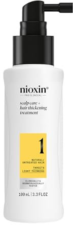 Nioxin System 1 Scalp + Hair Thickening Treatment - Hair Serum for Natural Hair with Light Thinning - WIth Biotin & Niacinamide (100ml)
