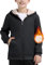 MoFiz Felpa con Cappuccio Invernale Bambini e Ragazzi Giacca in Pile Caldo Cappotto a Maniche Lunghe con Cerniera e Tasche Grigio M (10-12 Anni)/140-152