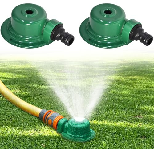 DAJASD 2 Paquetes de Aspersores de Césped de Metal para Patio, Aspersor de Riego, Aspersores de jardín de 360 ​​Grados, Rego para césped, Patio y jardín