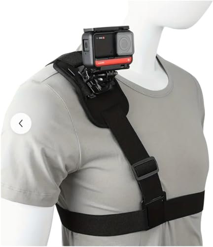 Sangle d'épaule pour caméra d'action - Rotation à 360 degrés - Harnais d'épaule unique - Noir
