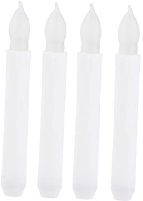 VICASKY Luci a Candela Led Senza Fiamma 4 Pezzi Lampade a Candela Lunga Effetto Tremolante Alimentate a Batteria Aa Per Decorazioni Natalizie e Serate Sicure Ragazzo Ragazza e Animali