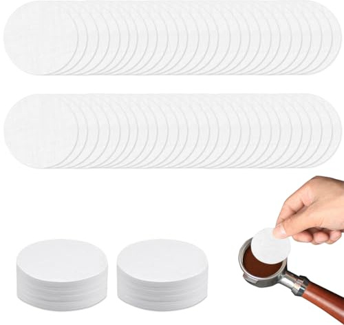 200 Piezas Papel de Filtro de Café Redondo, 58mm Filtros de Café de Repuesto Redondos, Filtros de papel de filtro de café redondos, Natural Sin Blanquear, para Cafeteras Espresso y Cafeteras Moka Pot