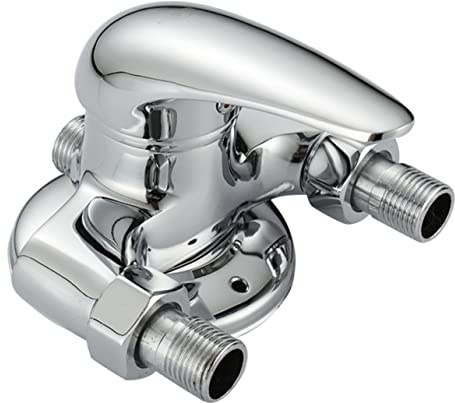 Sewroro Rubinetto Deviatore Acqua Calda e Fredda per Doccia a 3 Vie in Lega, Miscelatore da Bagno Controllo Flusso Regolabile, Compatibile Vasca e Lavandino, Installazione a Parete