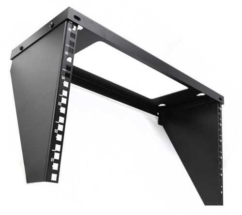 kenable Väggmonterad konsol 6U rack 19 tum för vertikal hemmakontor studio nätverksutrustning svart 200 mm djup
