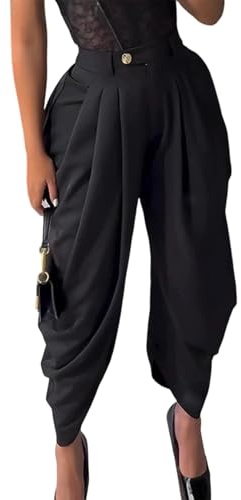 Unybwonn Women's Dress Slacks Pants Casual Pleated Business Work Pants Wide Leg High Waisted Palazzo Pants Trousers