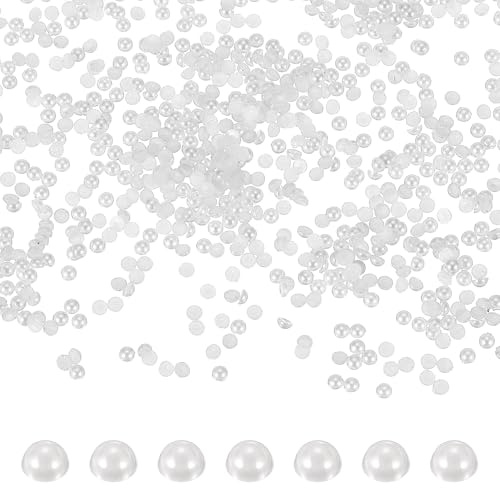 PATIKIL 8000 Piezas De Perlas Blancas Semiredondas 2mm ABS Rhinestones
