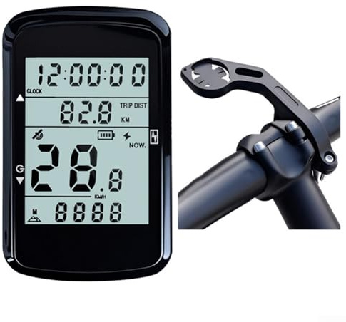 Dolvitrny Inalámbrico para computadora GPS con LCD de 2.4 pulgadas, velocímetro de ciclo retroiluminado y odómetro para bicicleta de carretera, batería de larga duración, compatible con ciclismo