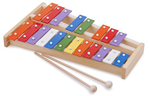 Nya klassiska leksaker – 10209 – musikinstrument – metallofon med musikbok – 20 toner