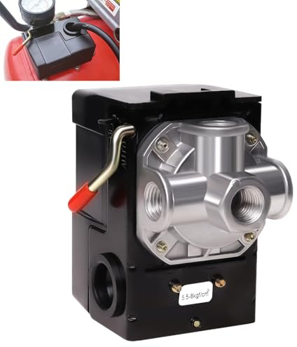 Air Compressor Pressure Switch LF10-4H, 4 Port 1/4 NPT, 95-125 PSI Pressure Control Switch for Air Compressor Parts Replacement