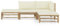 Tidyard 4-TLG. Garten-Lounge-Set Garten-Set Sofa-Set Garnitur Gartenmöbel Couch-Set mit Cremeweißen Kissen Gartensofagarnitur Möbel-Set Sitzgruppe Garten Balkonset Bambus