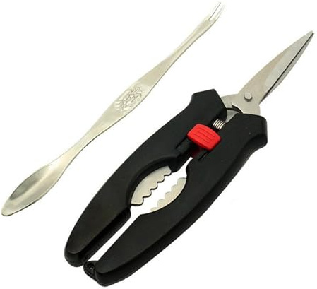 perfk Set di Strumenti per Forbici per crostacei Forbici e forchette per Gambe di Granchio Portatili Professionali Forbici per