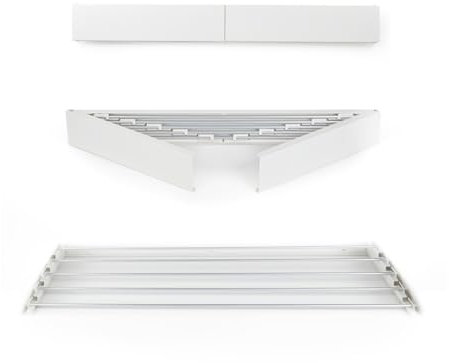 VITAPUR Stendibiancheria da Parete Retrattile - Per Carico Completo - 4m Superficie Pieghevole - Design Elegante e Antiruggine - 6 Barre Antiruggine, Estensibile per Interni ed Esterni - Marchio UE