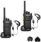 HESENATE HT66 PMR446 License-Free Walkie Talkies - Long Range Two-Way Radio, USB-C Rechargeable 16 Channel VOX Hands-Free, for Business Outdoor Camping Construction (2 Pack, Black)