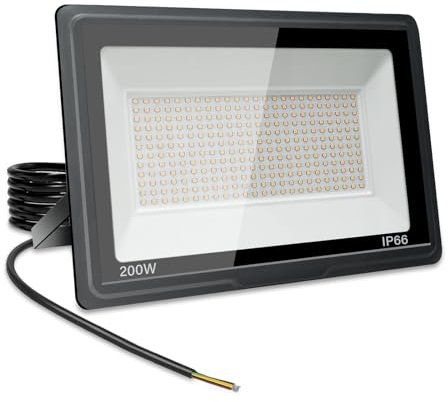 Jefedana Projecteur LED,spot led extérieur Super Brillant Projecteur LED Exterieur IP66 Etanche Projecteur Exterieur Led 3500K blanc chaud Projecteur Led pour Garage, Jardin, Terrace, Cour (50W)